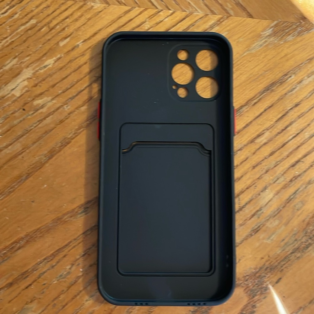 iPhone 12 Pro Max Solid Black ID/Card Phone Case
